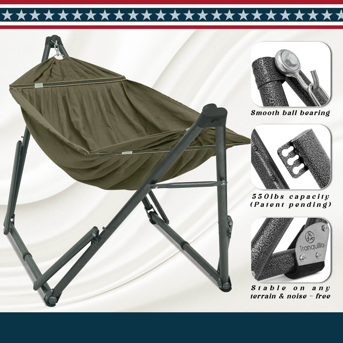 Tranquillo Uniki Canvas Hammock Stand