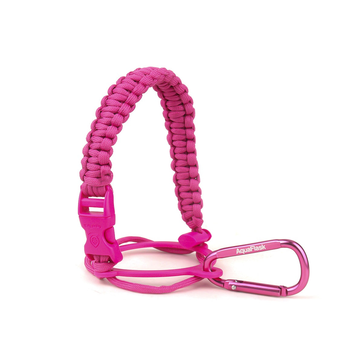 AquaFlask 14–64 oz Paracord Handle with Carabiner Clip – Durable Carry Strap for Water Bottles
