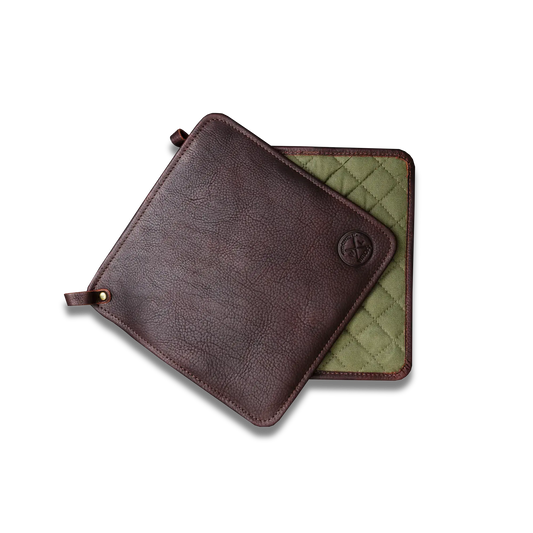 WITLOFT | Potholder Set of 2pcs Leather - Dark Brown