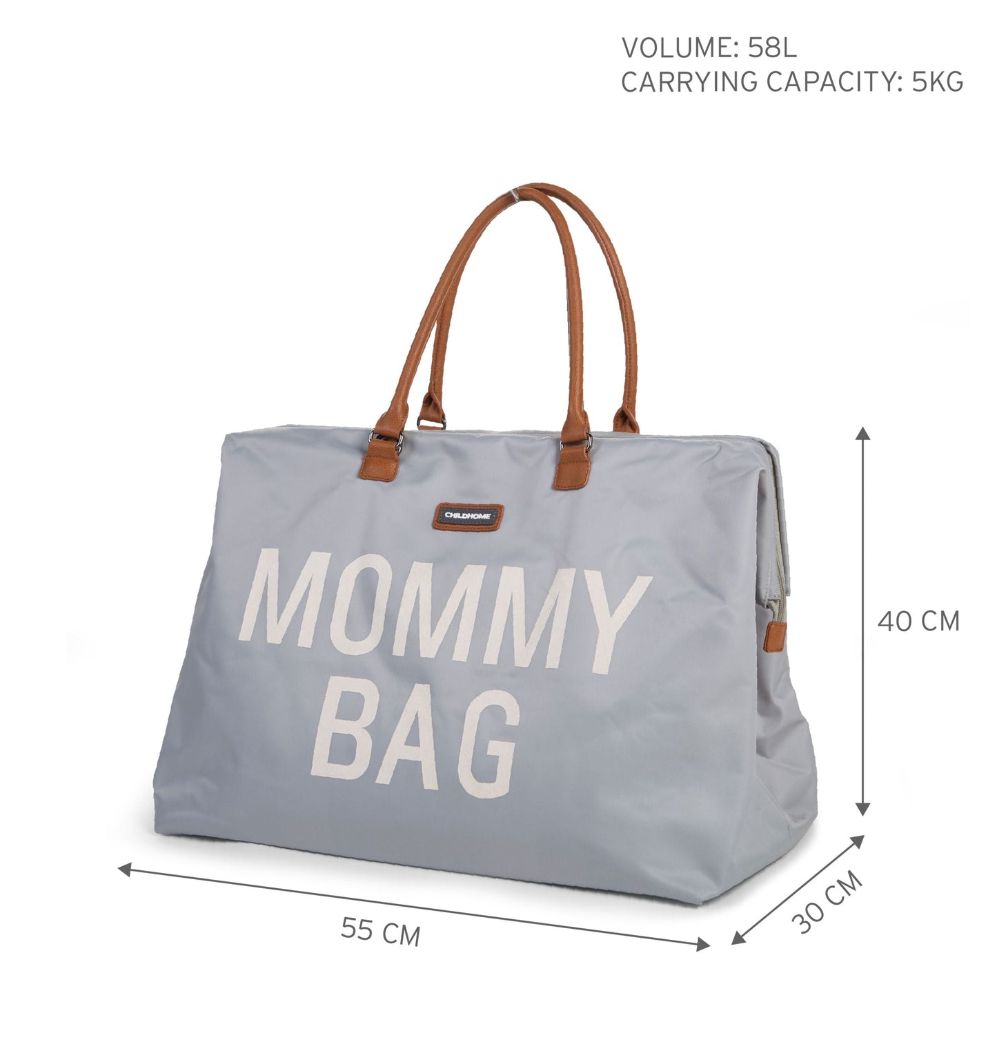 Effortlessly Stylish Grey Mommy Bag