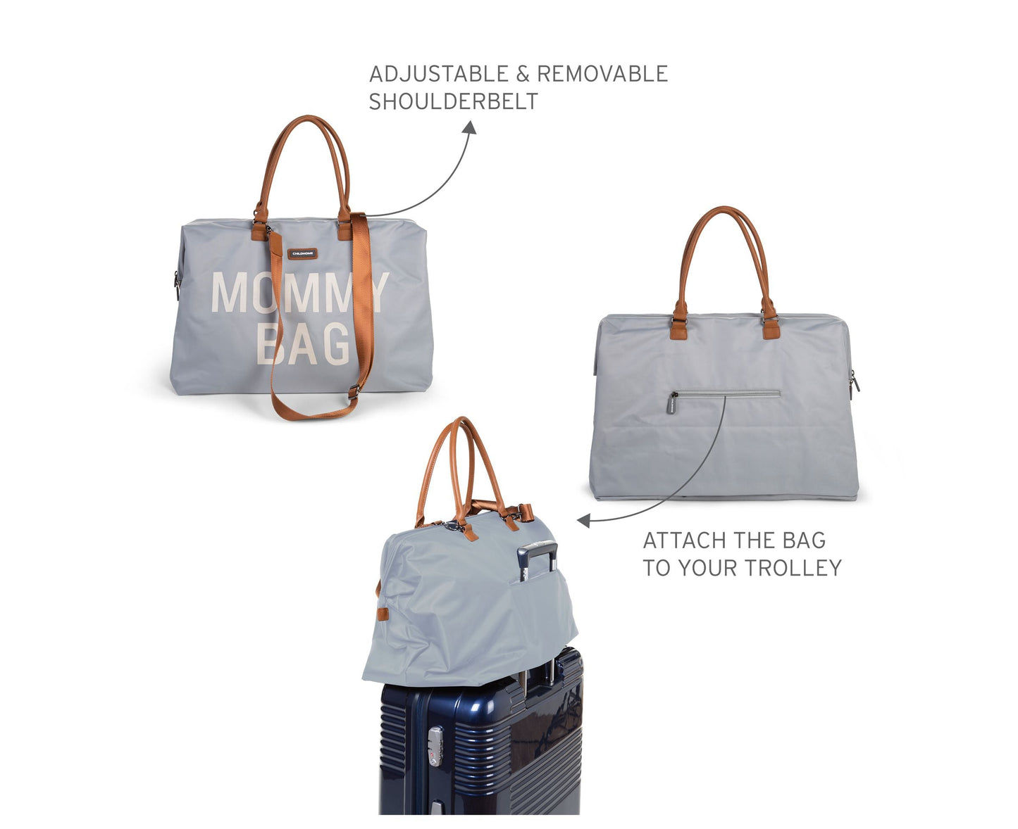 Effortlessly Stylish Grey Mommy Bag