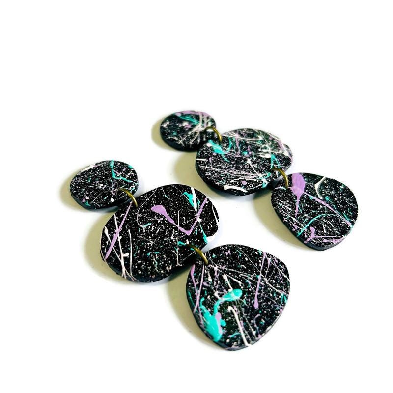 Paint Splash Earrings Handmade