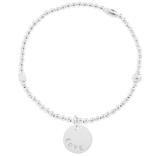 Petal Silver Bead Bracelet