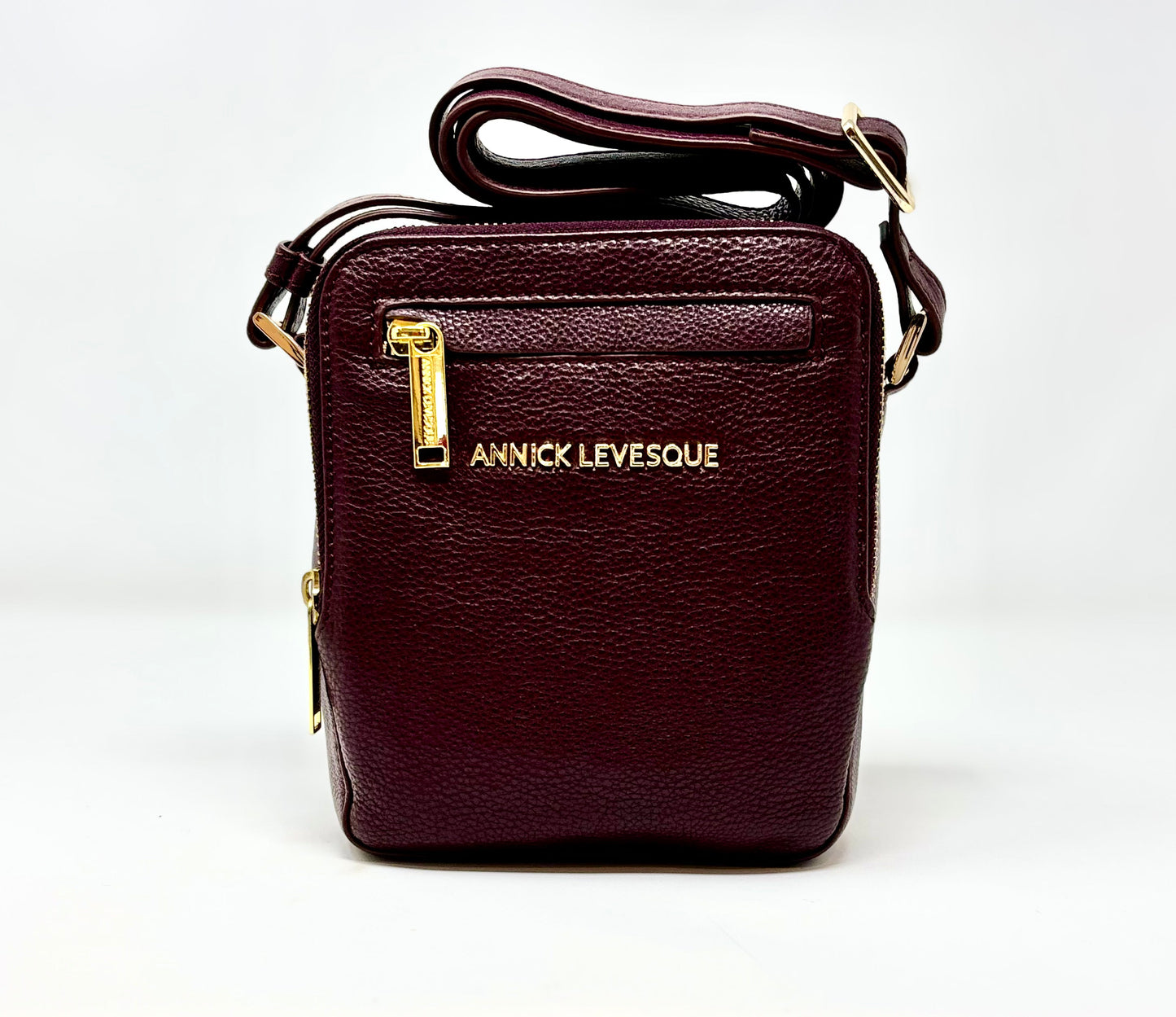 Petit sac en cuir Rouge bordeaux vernis — Nadine - PRÉCOMMANDE