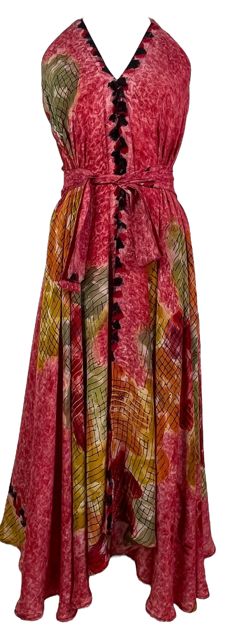 PRC7765 Avatar Pure Silk Maxi Dress with Belt