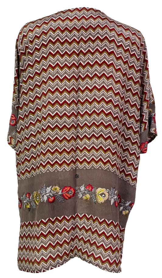 PRC7508 Avatar Pure Silk Kimono-Sleeved Jacket with Belt