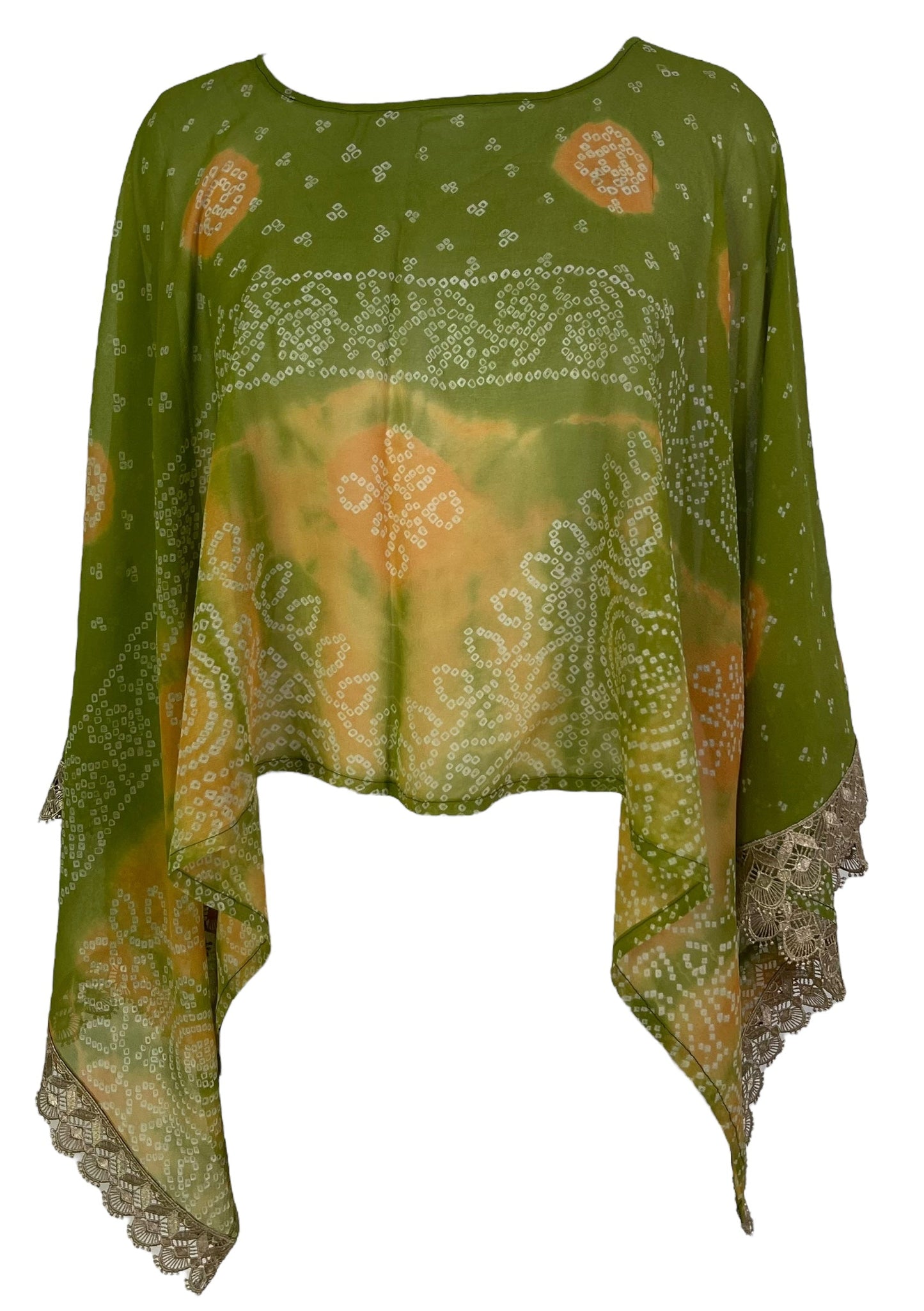 PCH7197A Very Sheer Avatar Pure Silk Capelet Poncho