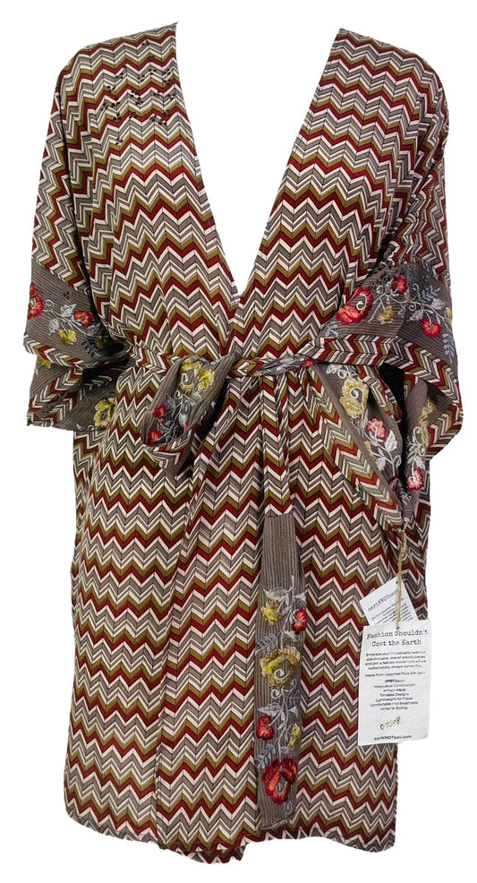 PRC7508 Avatar Pure Silk Kimono-Sleeved Jacket with Belt