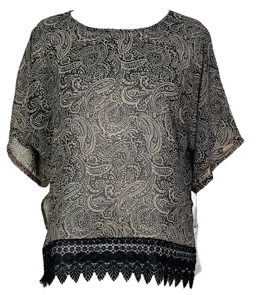 PRG7532 Sheer Avatar Pure Silk Side Slit Top