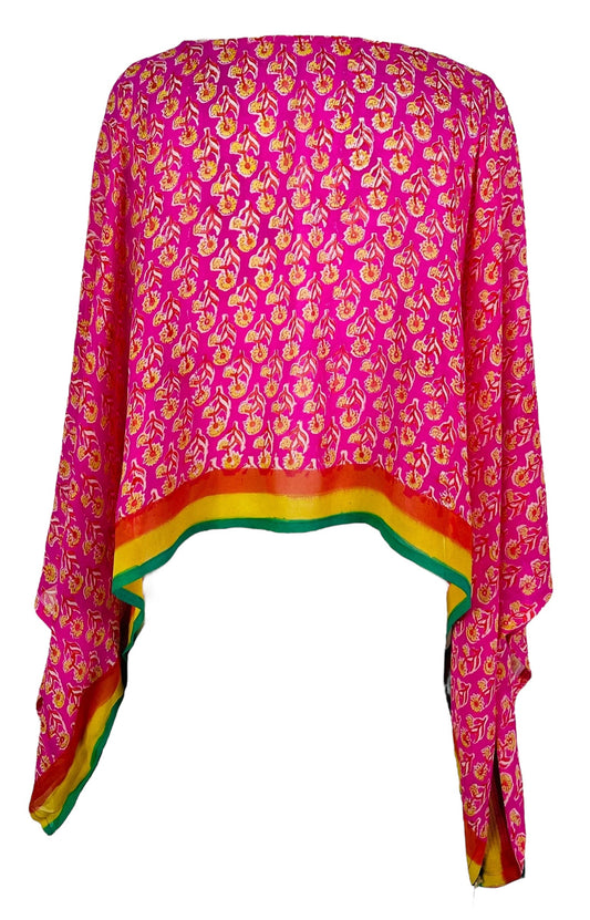 PRG7365 Sheer Avatar Pure Silk Kimono-Sleeved Top