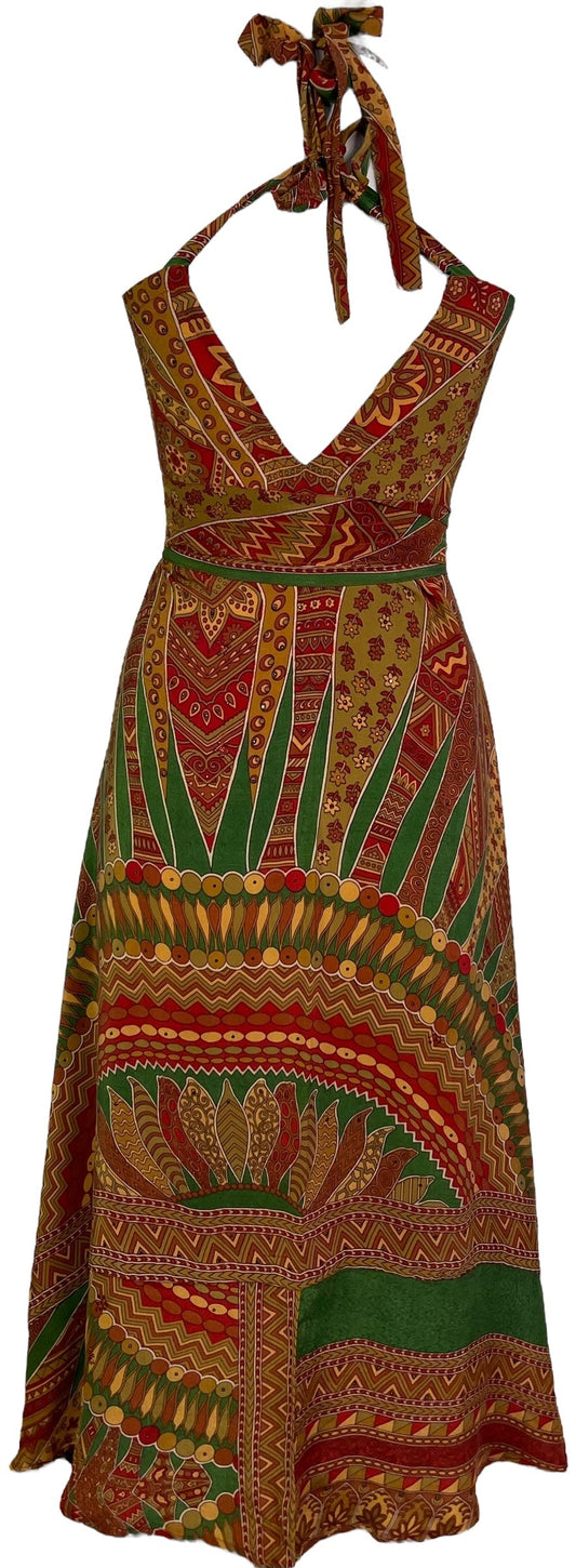 PRC7232 Avatar Pure Silk Maxi Dress with Belt