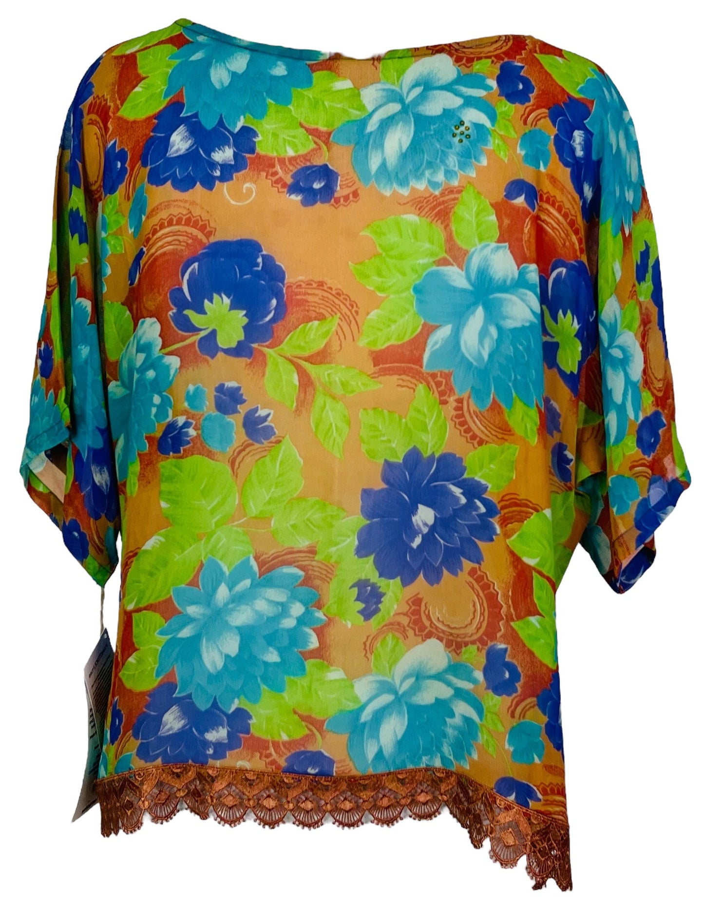 PRG7105 Sheer Avatar Pure Silk Side Slit Top