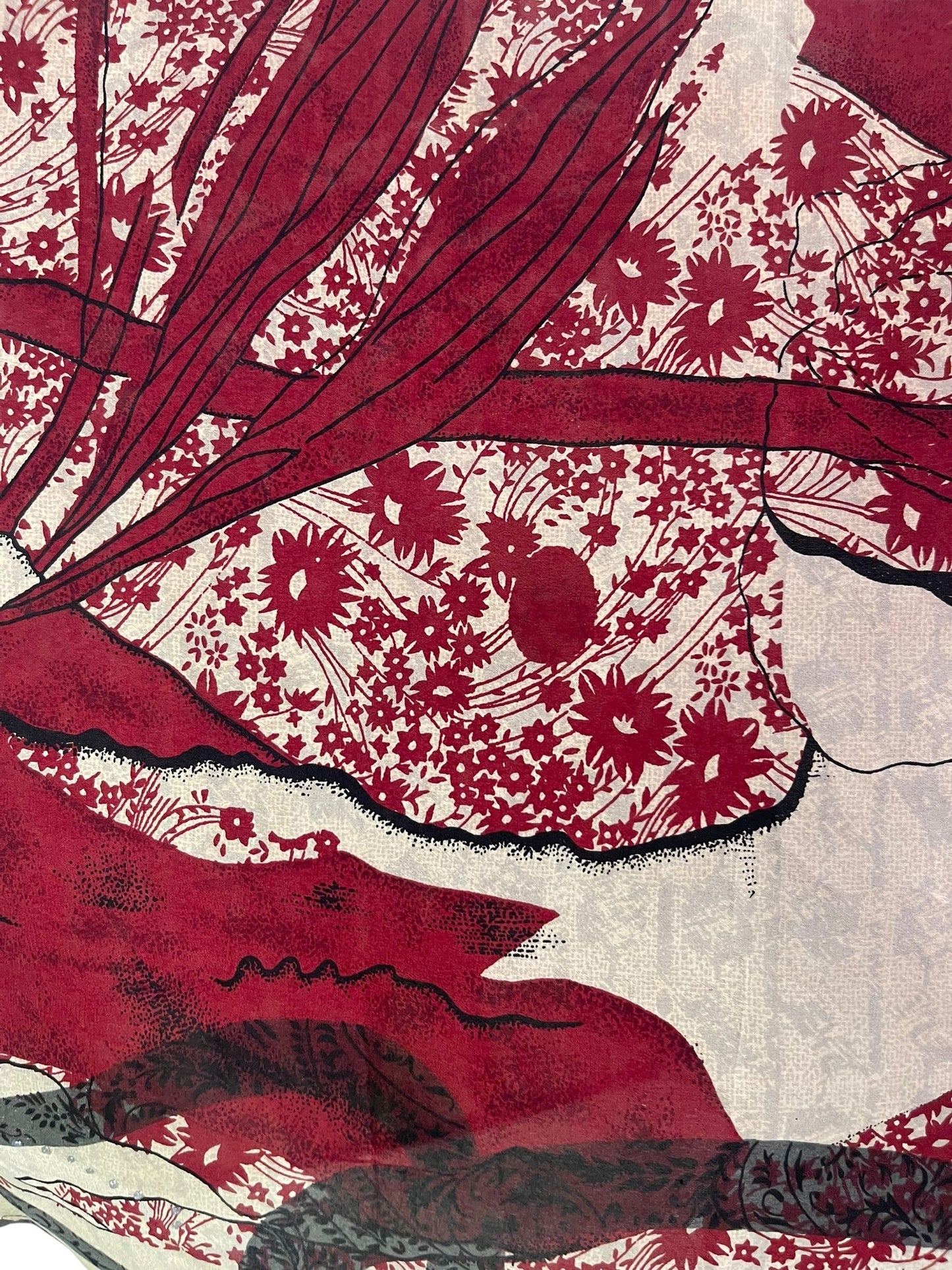 PRC6663 Avatar Pure Silk Kimono-Sleeved Top