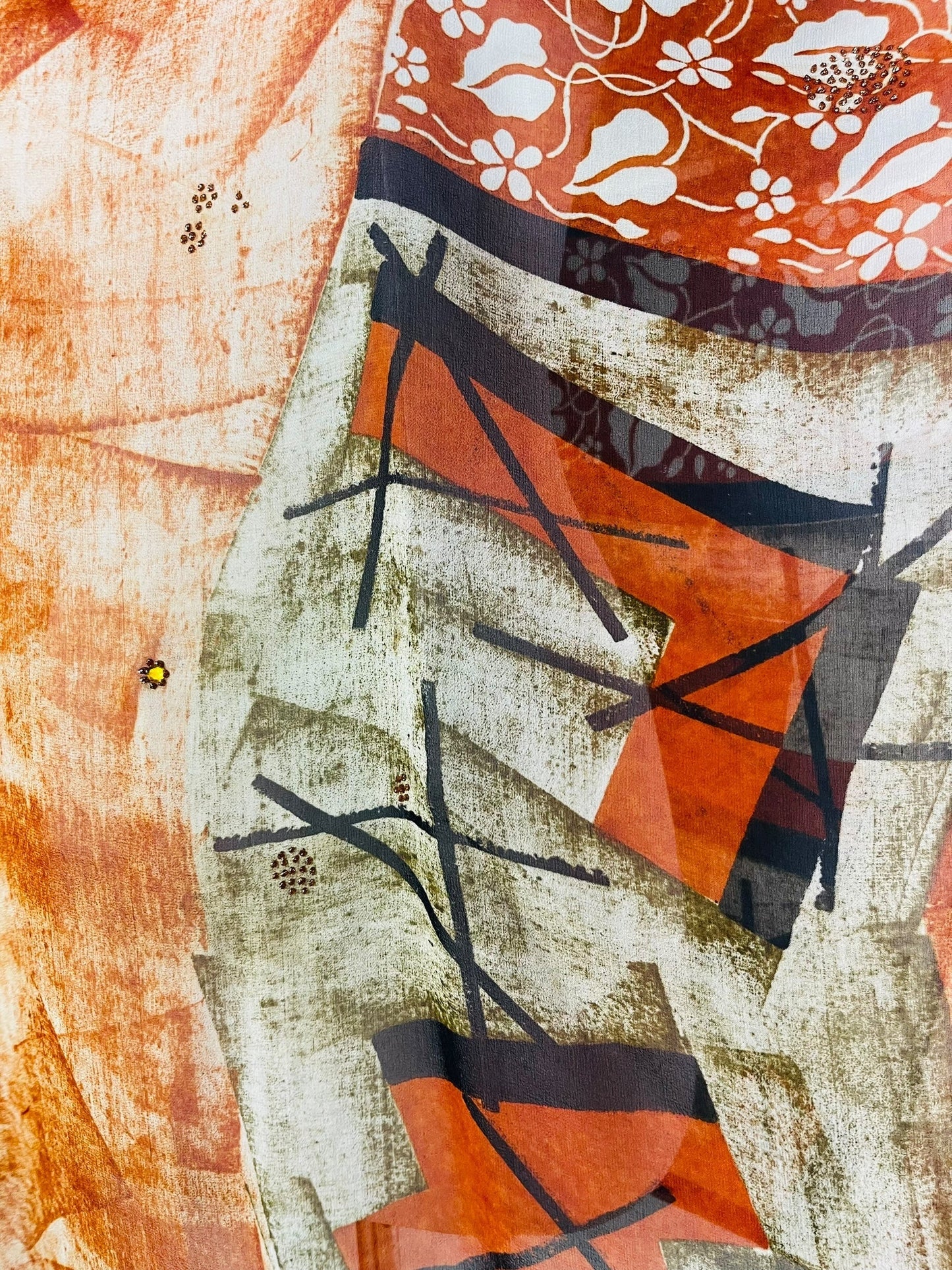 PRG7483 Sheer Avatar Pure Silk Short Kaftan Tunic without Slits