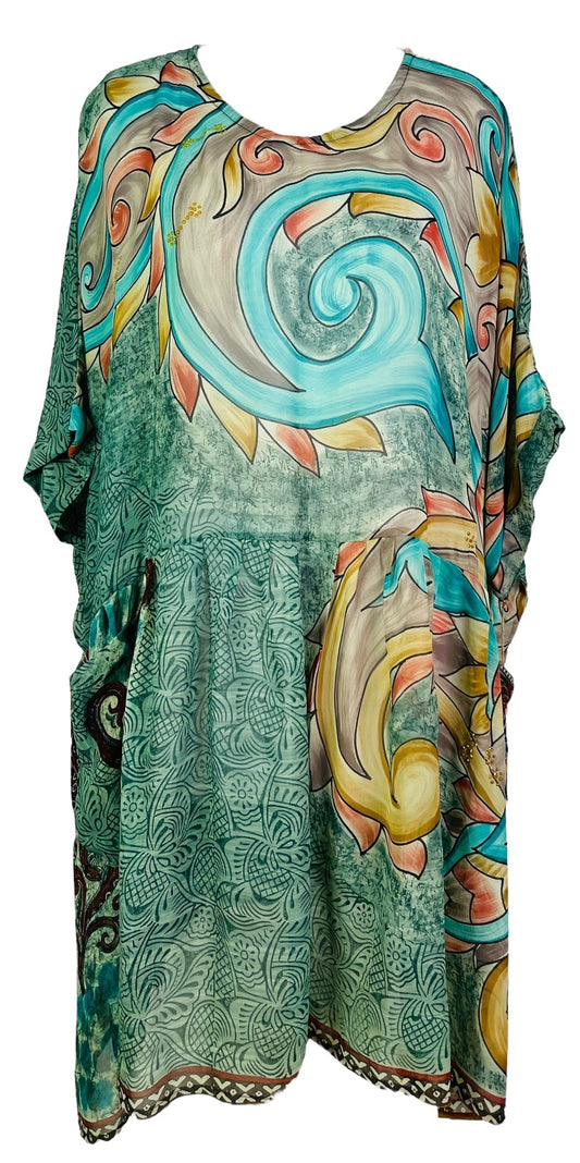 PRG7428 Sheer Avatar Pure Silk Boxy Babydoll Dress