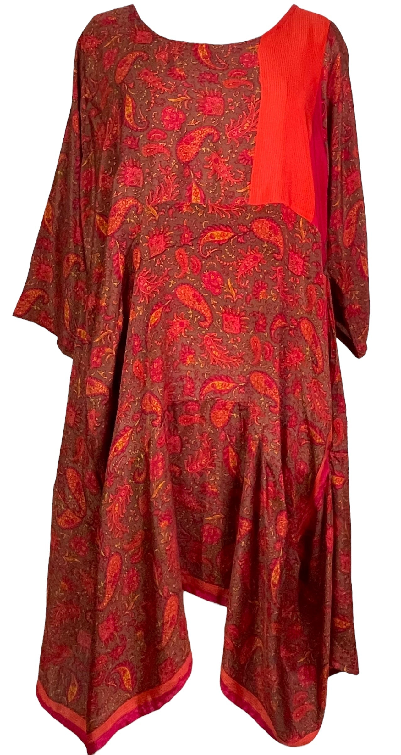 PRC7809 Avatar Pure Silk Sculptural Long Tunic Dress