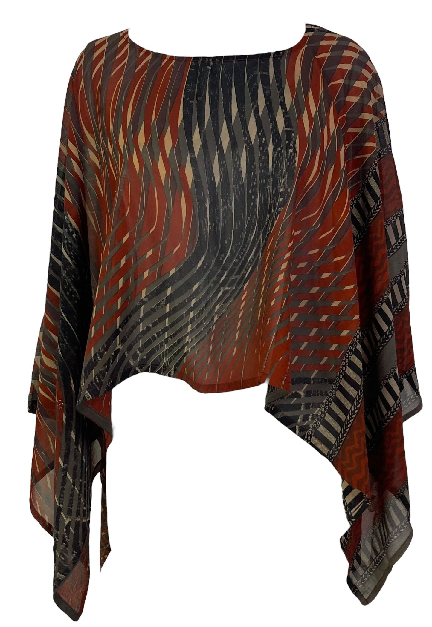 PRG7120 Sheer Avatar Pure Silk Capelet Poncho