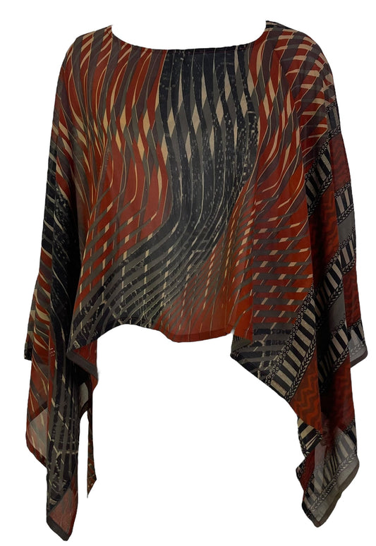 PRG7120 Sheer Avatar Pure Silk Capelet Poncho