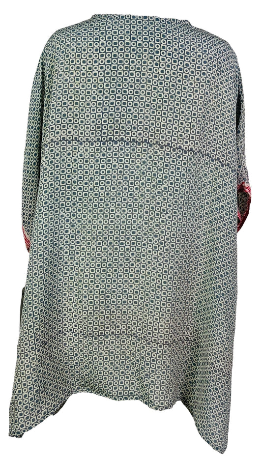 PRC7467 Avatar Pure Silk Short Kaftan Tunic with Slits
