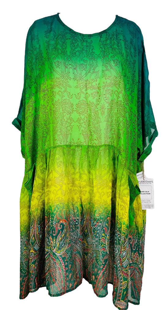 PRG7425 Sheer Avatar Pure Silk Boxy Babydoll Dress