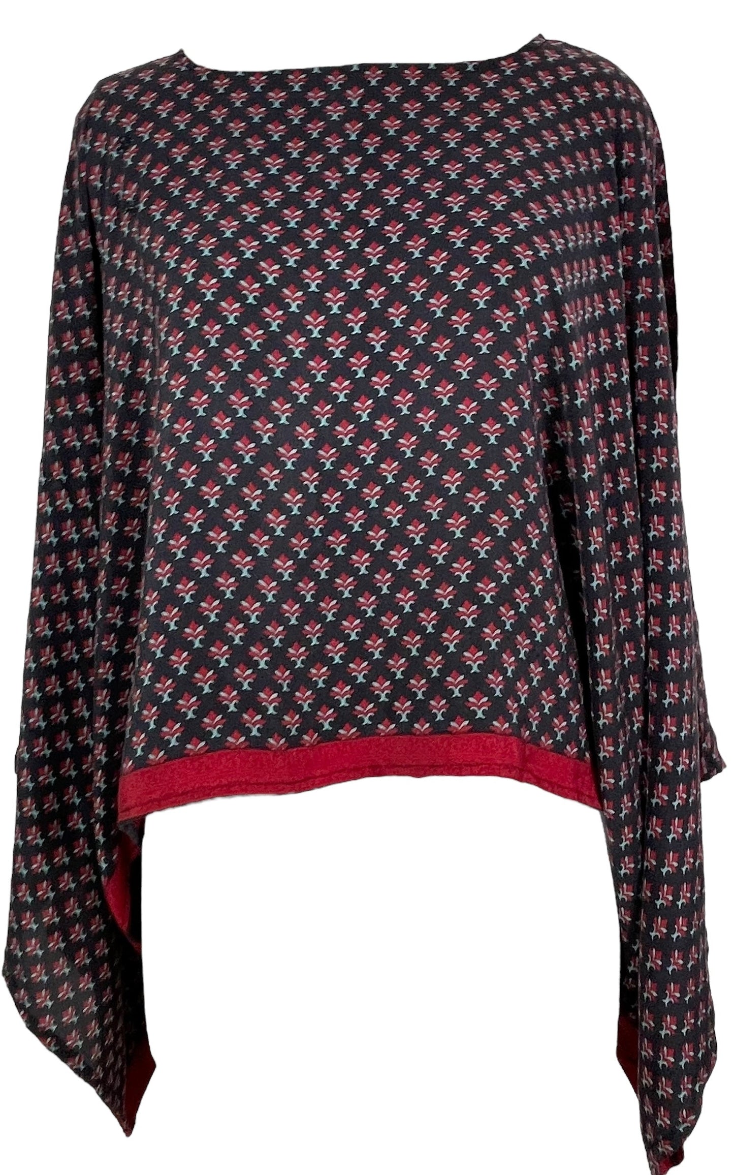 PRC7842 Avatar Pure Silk Kimono-Sleeved Top