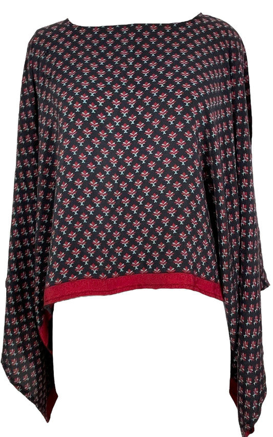 PRC7842 Avatar Pure Silk Kimono-Sleeved Top