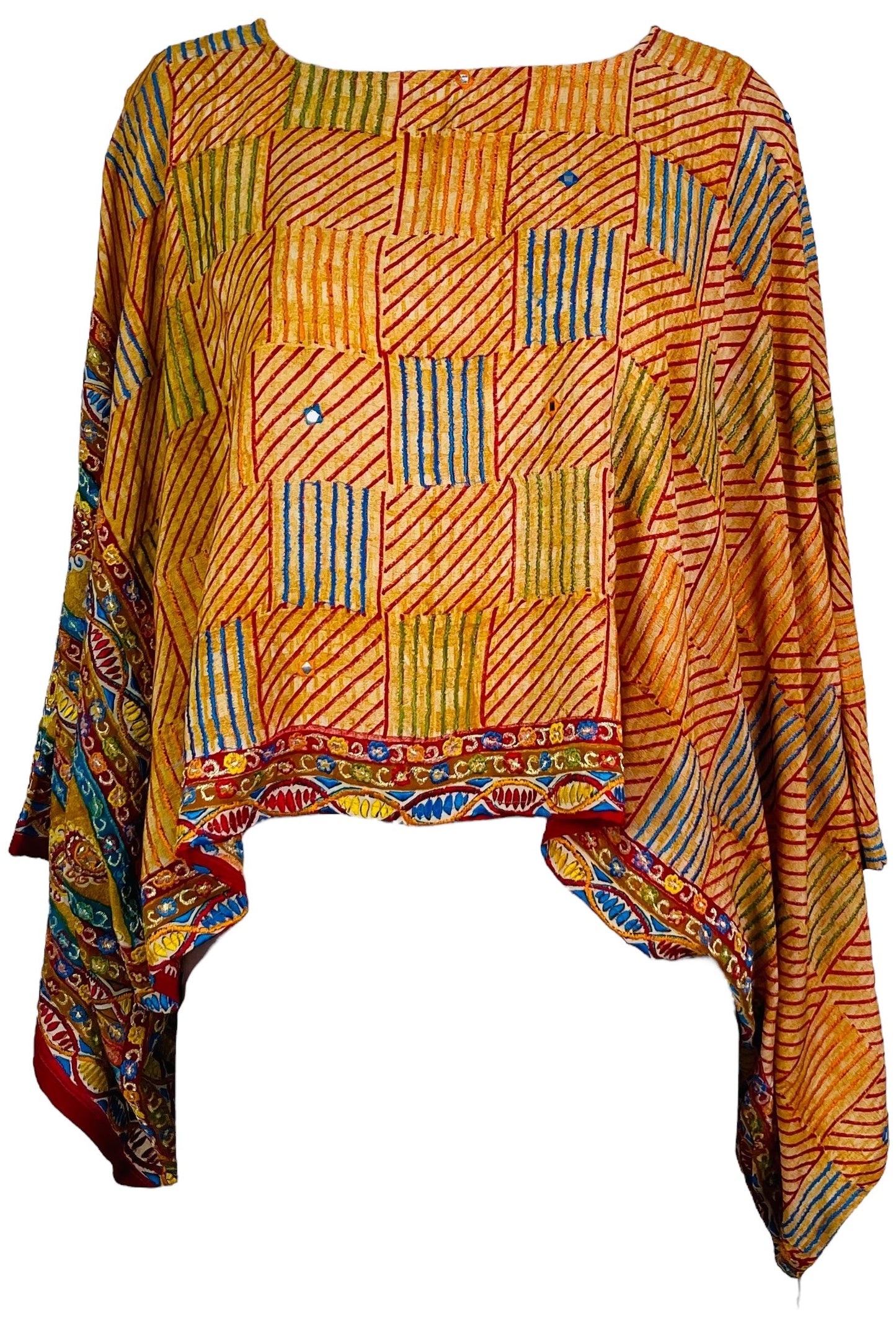 PRC7303 Avatar Pure Silk Kimono-Sleeved Top