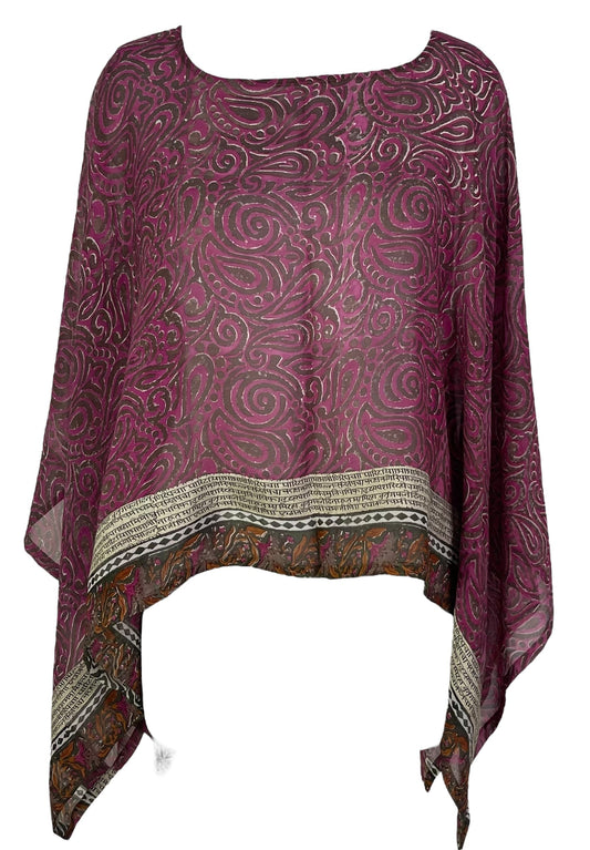 PRG7089 Sheer Avatar Pure Silk Capelet Poncho