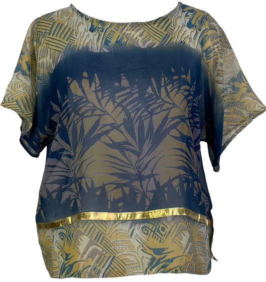 PRG5512 Sheer Avatar Pure Silk Boxy Top