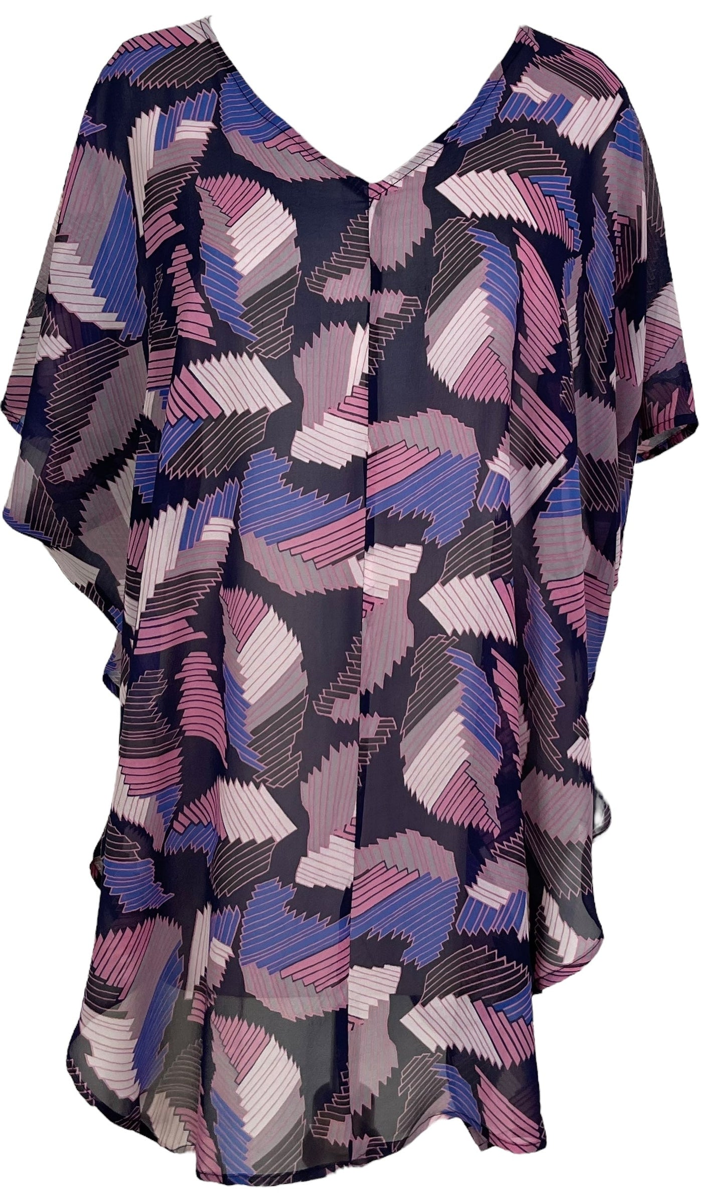 PRG7044 Sheer Sheer Avatar Pure Silk Waterfall Top