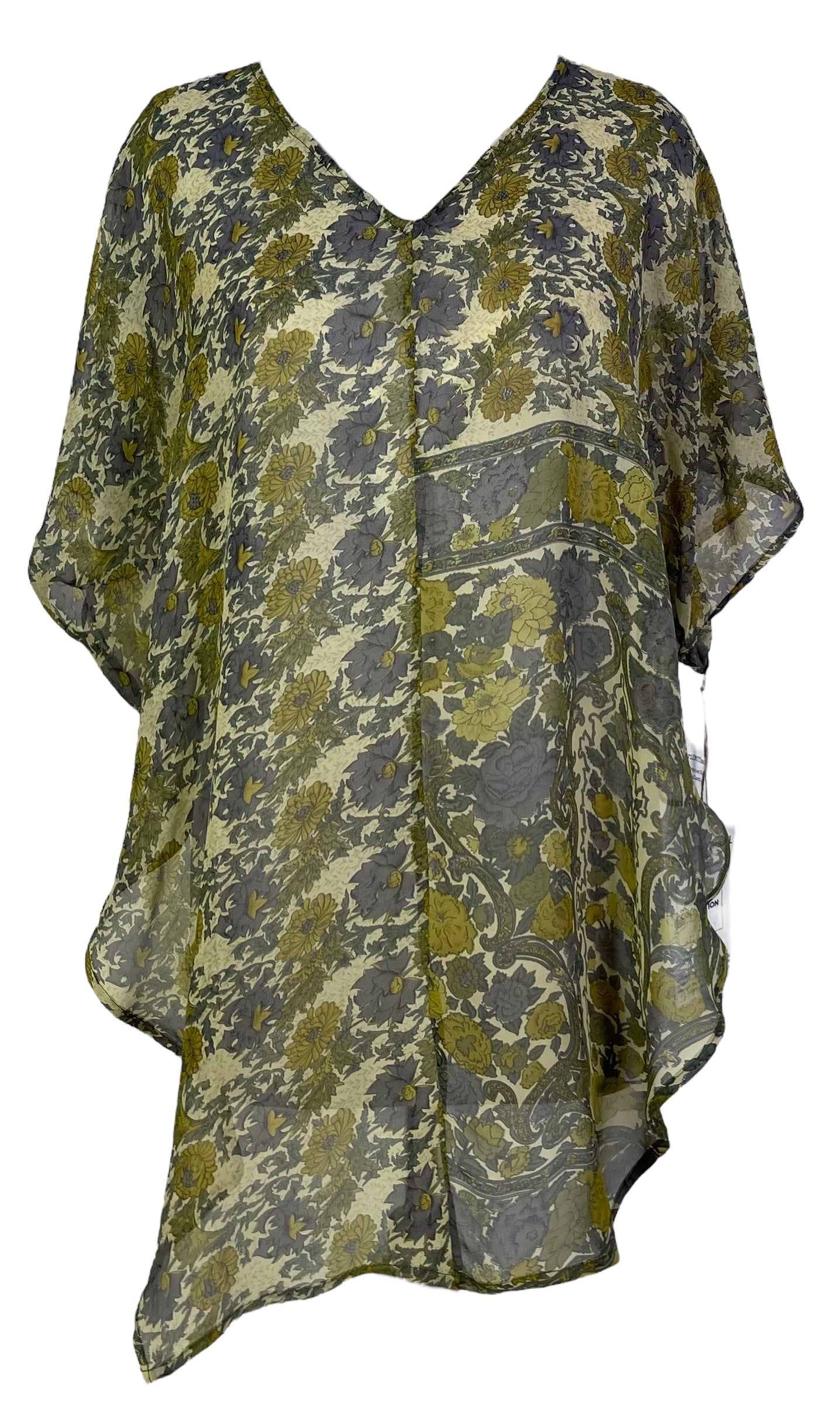 PRG6853 Sheer Avatar Pure Silk Waterfall Top