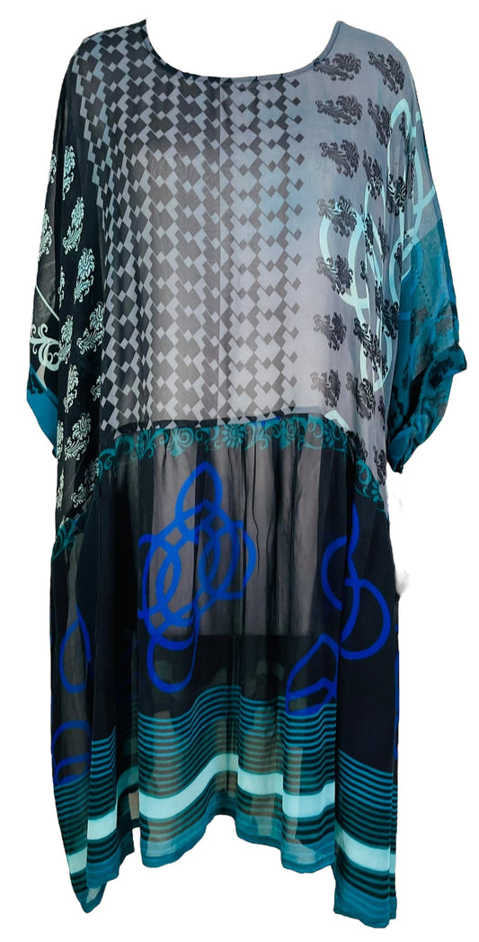 PRG7430 Sheer Avatar Pure Silk Boxy Babydoll Dress