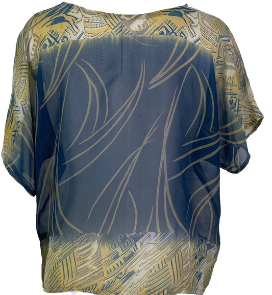 PRG5512 Sheer Avatar Pure Silk Boxy Top