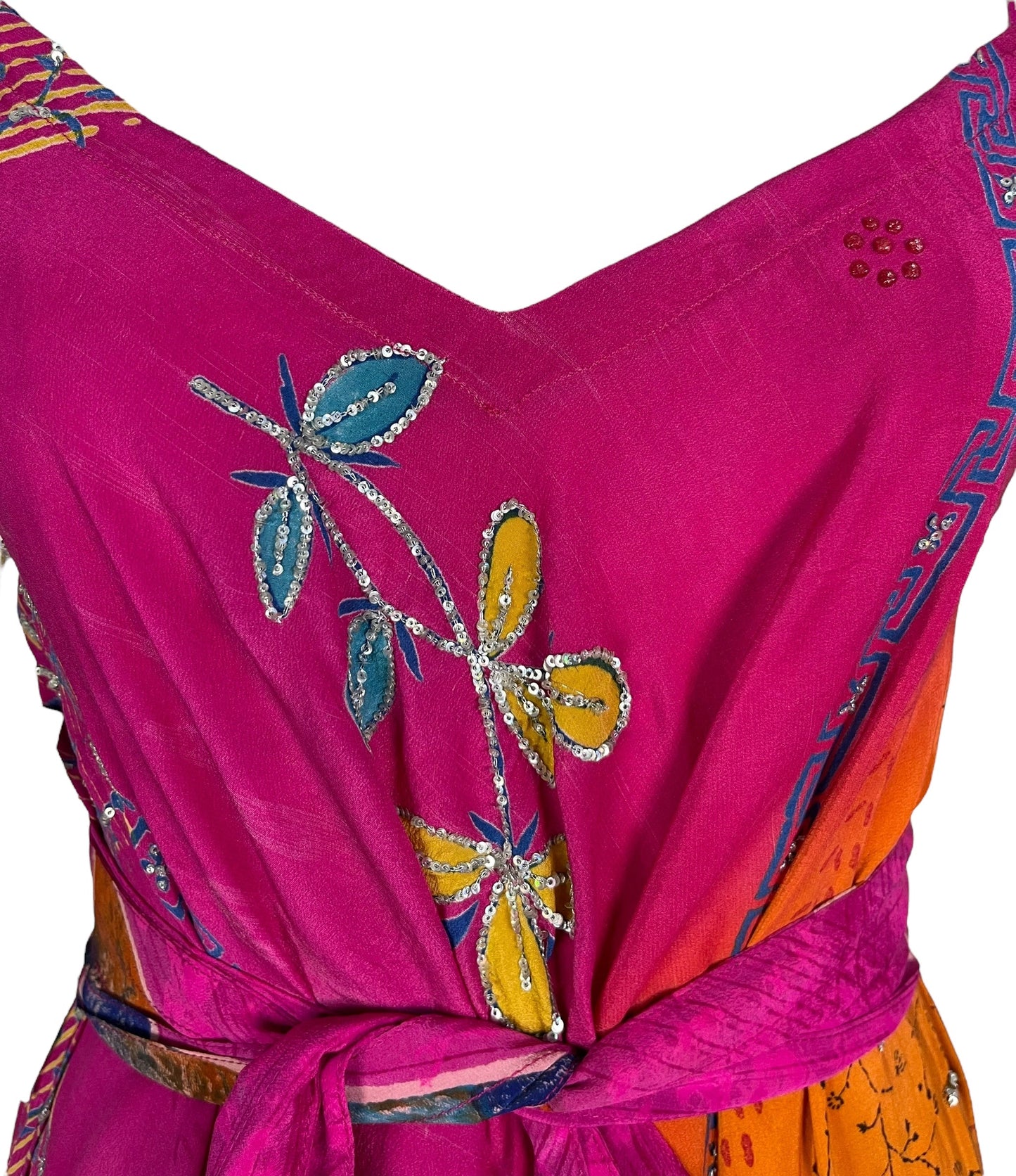 PRC7236 Avatar Pure Silk Maxi Dress with Belt