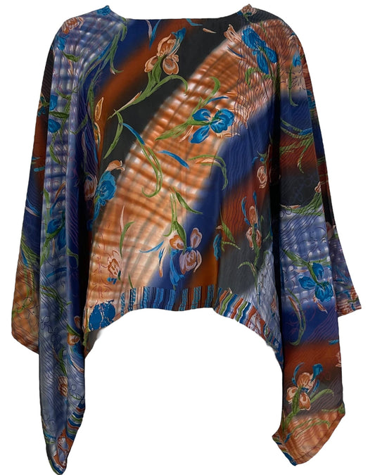 PRC6667 Avatar Pure Silk Kimono-Sleeved Top