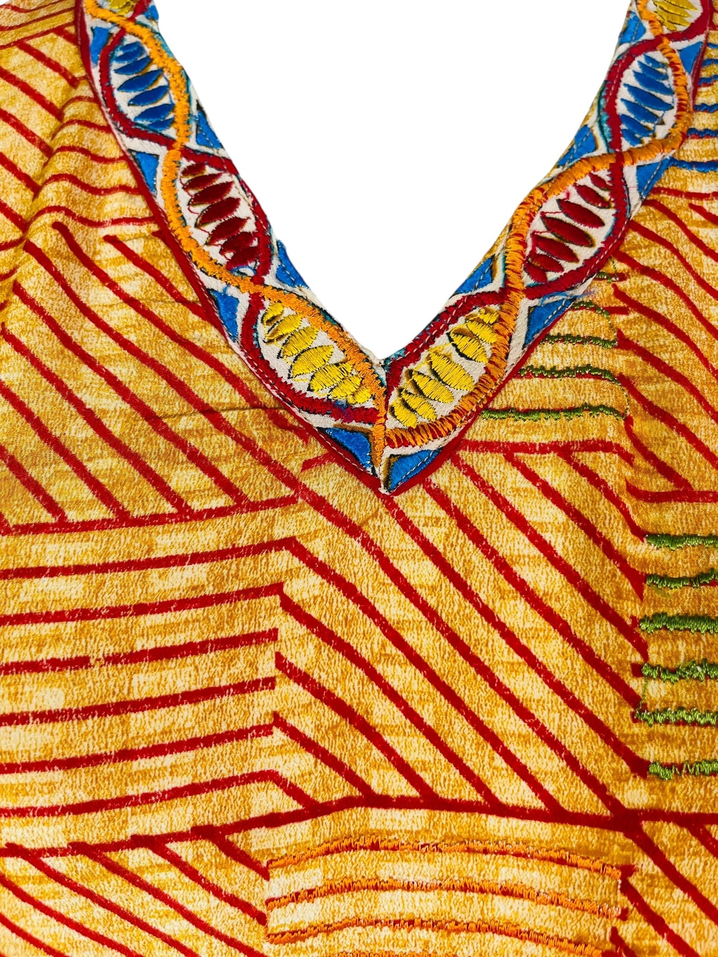 PRC7303 Avatar Pure Silk Short Kaftan Tunic with Slits