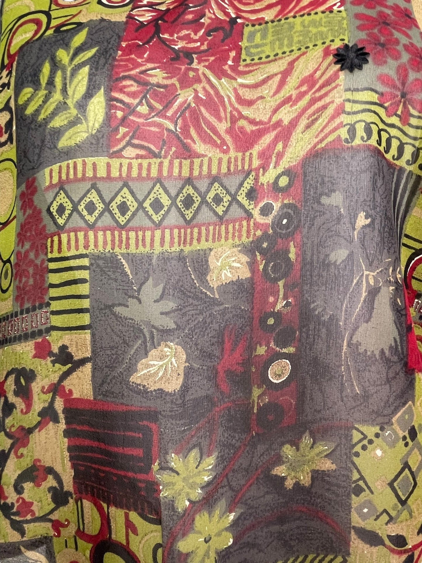 PRG6840 Sheer Avatar Pure Silk Side Slit Top