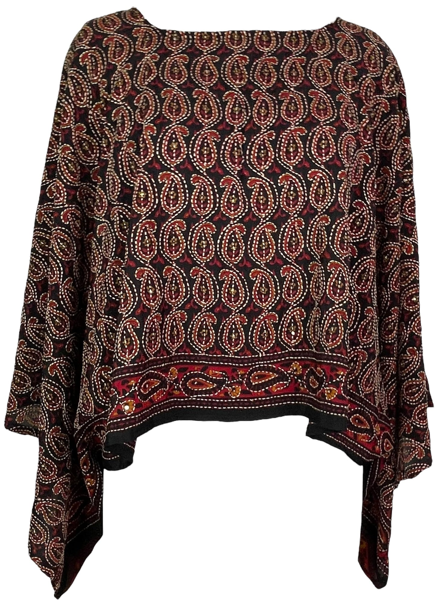 PRC7750Avatar Pure Silk Kimono-Sleeved Top