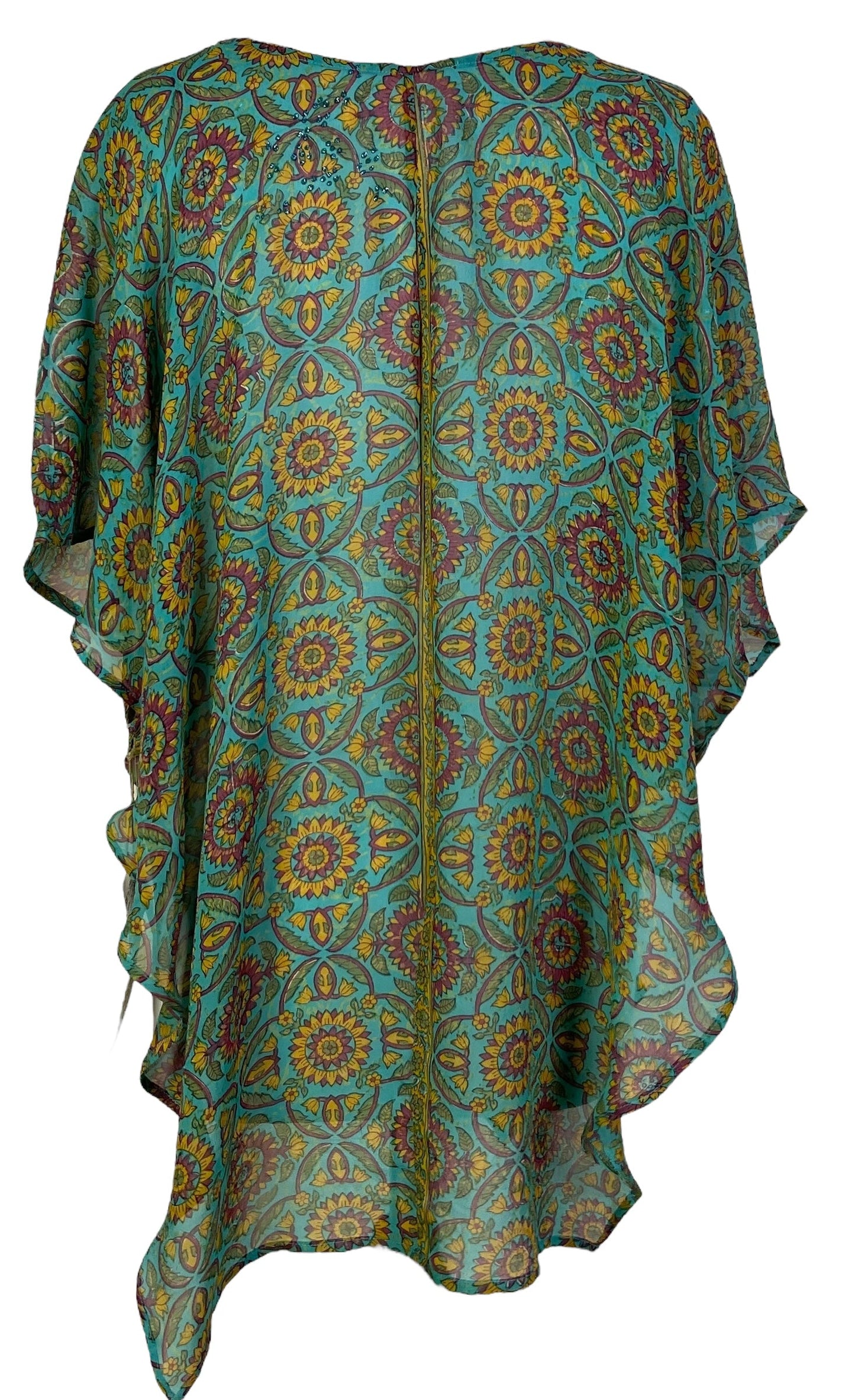 PRG7062 Sheer Avatar Pure Silk Waterfall Top