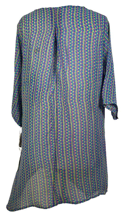 PRG6813 Sheer Avatar Pure Silk Self Pocket Tunic Dress