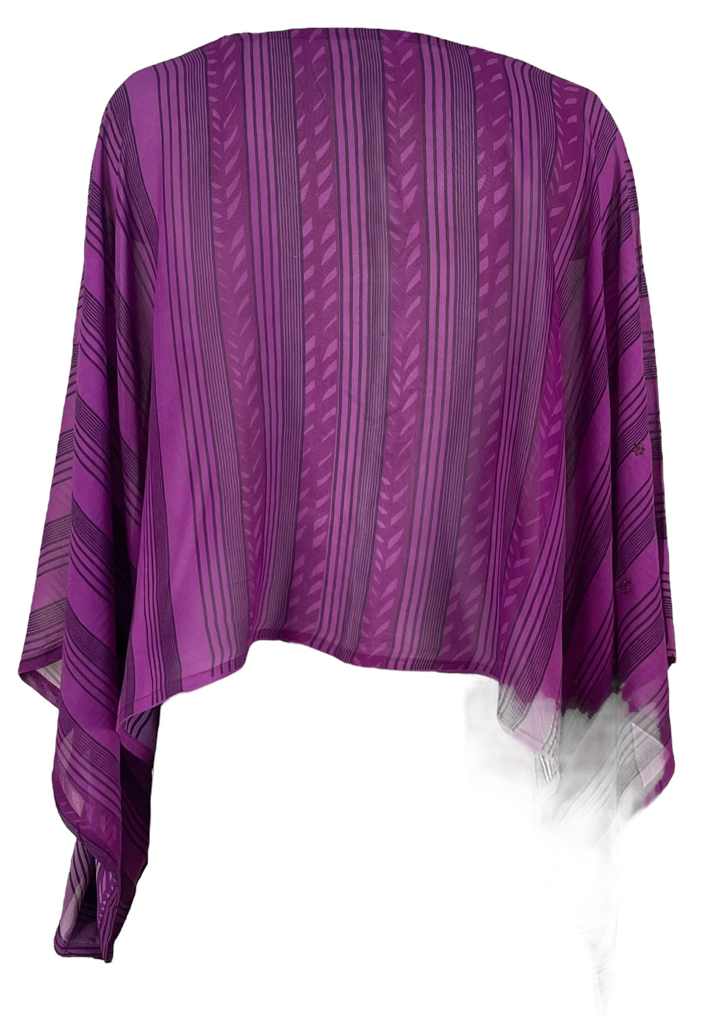 PRG7206 Sheer Avatar Pure Silk Kimono-Sleeved Top