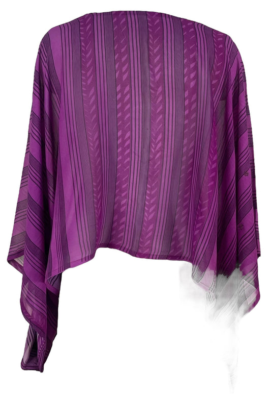 PRG7206 Sheer Avatar Pure Silk Kimono-Sleeved Top