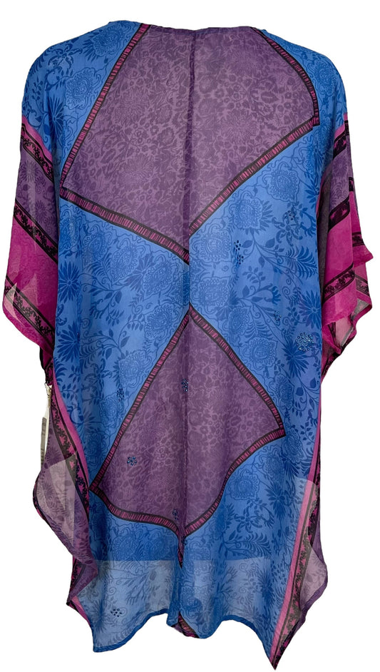 PRG7099 Sheer Avatar Pure Silk Waterfall Top