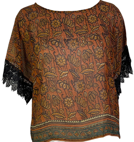 PRG6035 Sheer Avatar Pure Silk Boxy Top