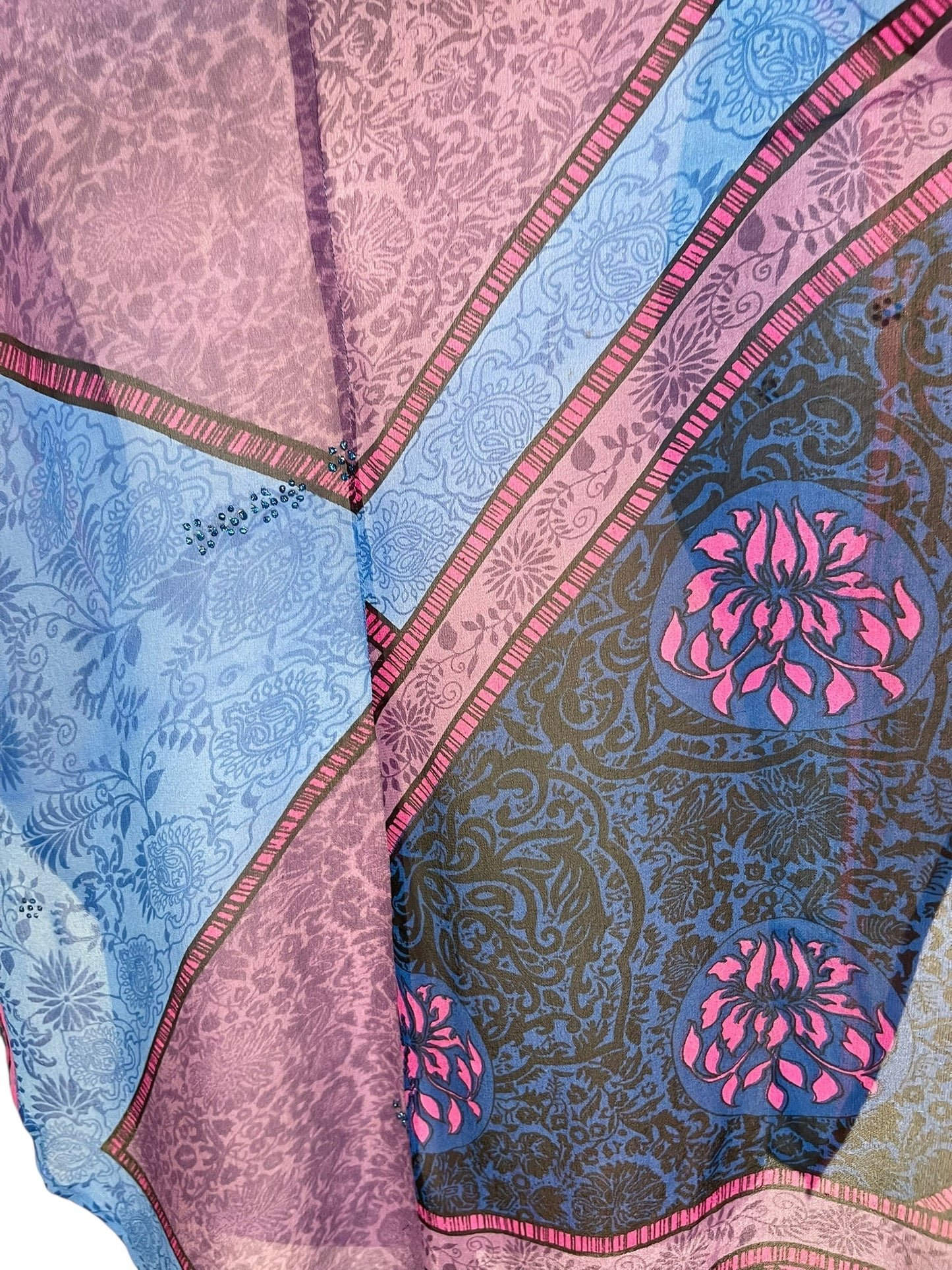 PRG7099 Sheer Avatar Pure Silk Waterfall Top