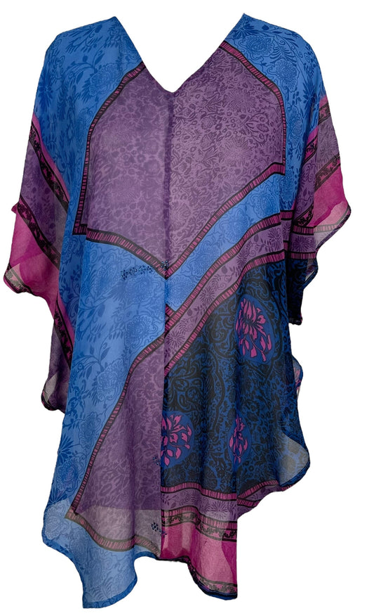 PRG7099 Sheer Avatar Pure Silk Waterfall Top