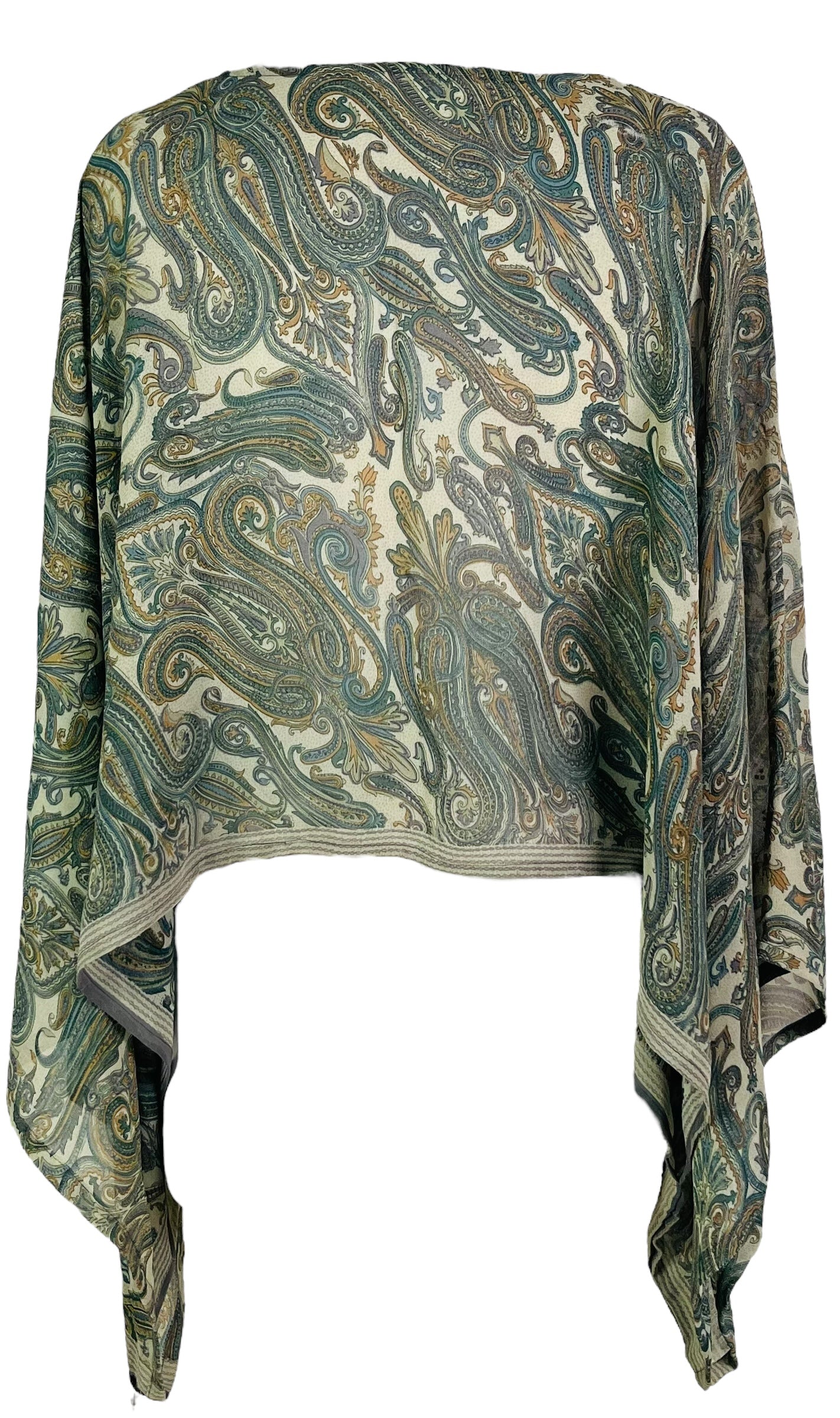 PRG7338 Sheer Avatar Pure Silk Kimono-Sleeved Top