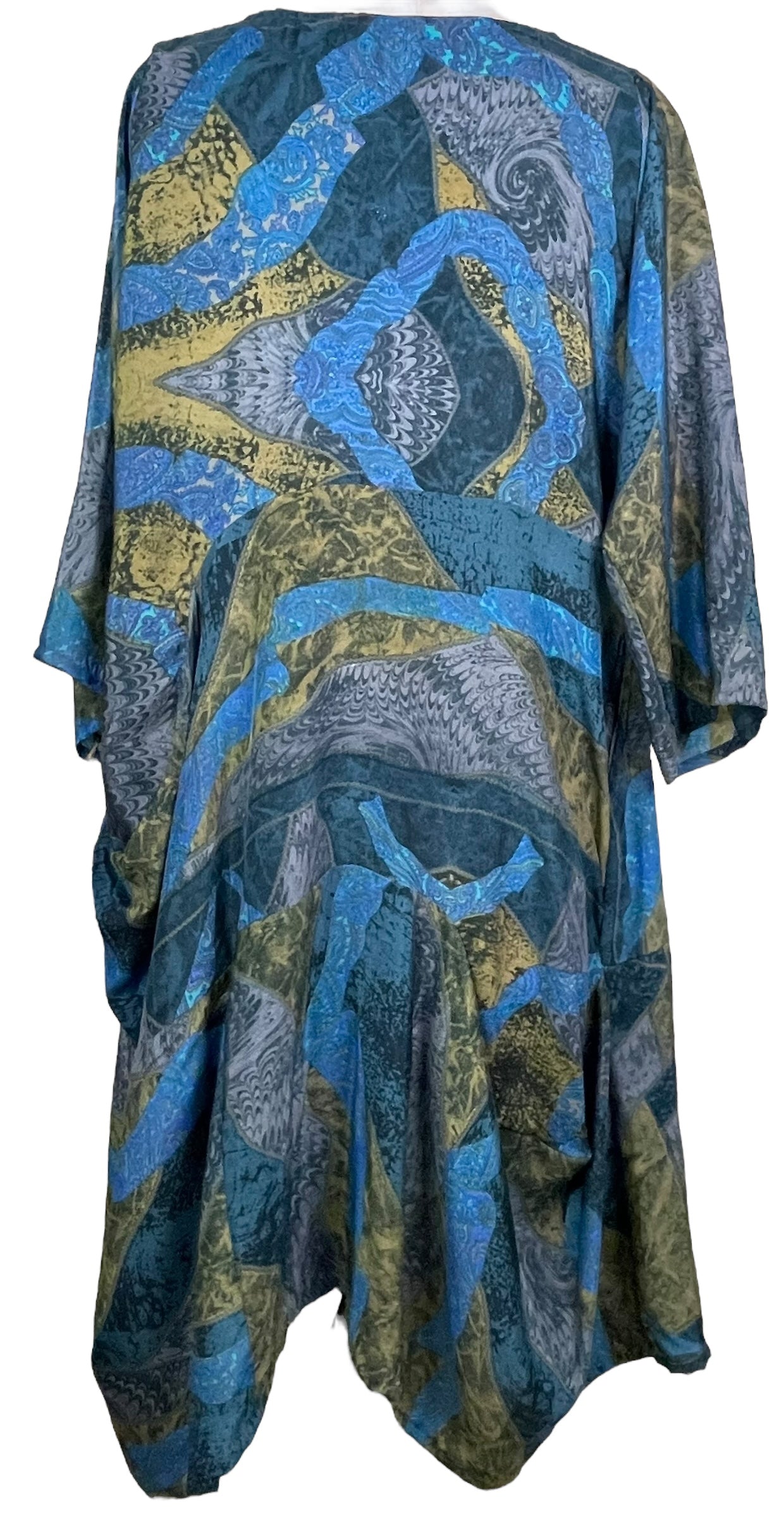 PRC7838 Avatar Pure Silk Sculptural Long Tunic Dress