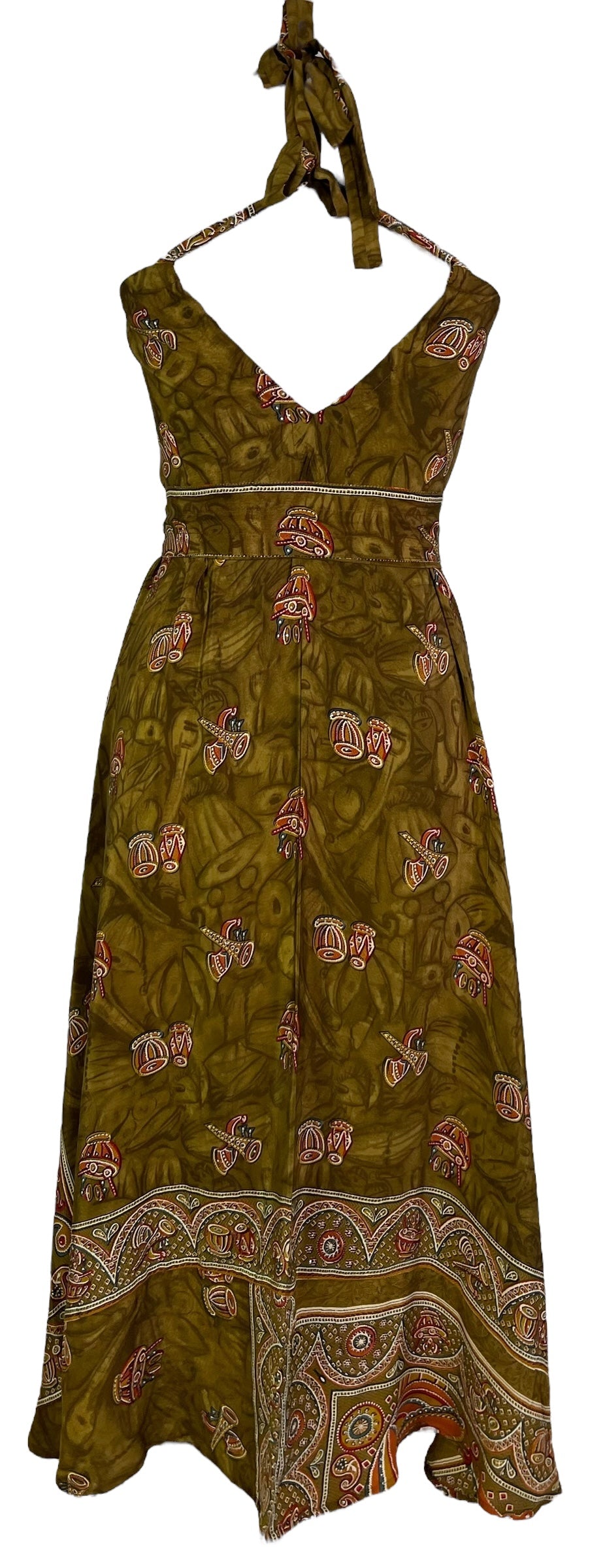 PRC7252 Avatar Pure Silk Maxi Dress with Belt