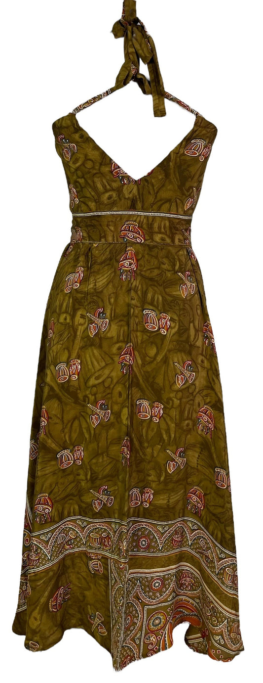 PRC7252 Avatar Pure Silk Maxi Dress with Belt